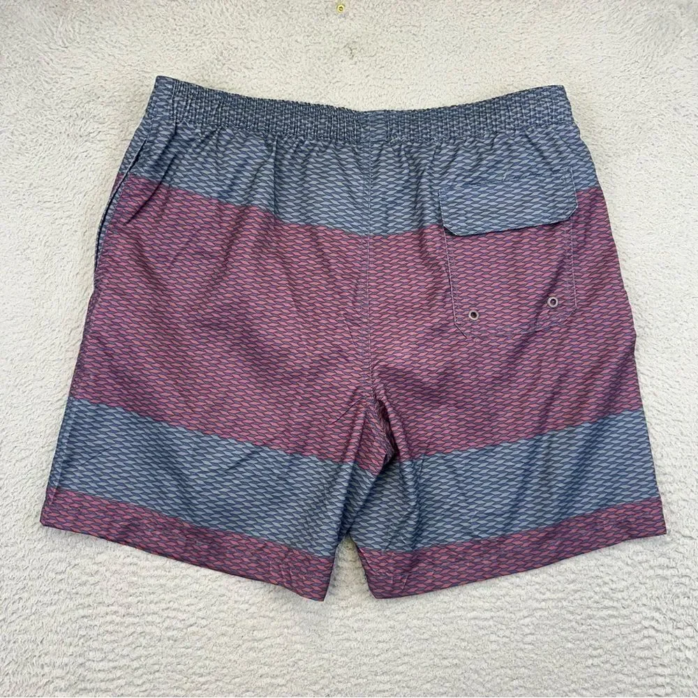 Micros Swim Trunks Mens XL Blue Red‎ Geometric Mesh Lined Beach Summer Surf NEW